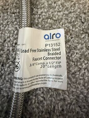 Alro Lead Free Stainless Steel Braided Faucet Connector - Silver x4